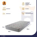 Ver imagem 3 de Colchão Solteiro Espuma D33 Valentine 88x188x12 Branco