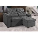 Ver imagem 1 de Sofá Retrátil e Reclinável Berlim 2.50m Velusoft D33 "cinza" - Estilo Estofados