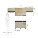 Ver imagem 3 de Cozinha Modulada Compacta 4 Peças com Tampo Linea Luciane Móveis