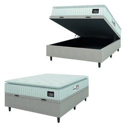 Cama Box Baú Colchão Casal Espuma D33 Vangogh Pillow Top 138x188x70cm Hellen - 3