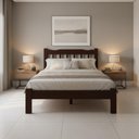 Ver imagem 1 de Cama Casal Pérola Madeira Maciça Resistente Nogueira
