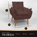 Ver imagem 7 de Cadeira Poltrona Opala para Sala Opala Recepção Quarto Confortável Reforçada Premium:marrom