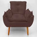 Ver imagem 1 de Cadeira Poltrona Opala para Sala Opala Recepção Quarto Confortável Reforçada Premium:marrom