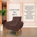 Ver imagem 4 de Cadeira Poltrona Opala para Sala Opala Recepção Quarto Confortável Reforçada Premium:marrom