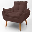 Ver imagem 3 de Cadeira Poltrona Opala para Sala Opala Recepção Quarto Confortável Reforçada Premium:marrom