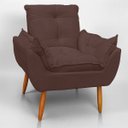 Ver imagem 5 de Cadeira Poltrona Opala para Sala Opala Recepção Quarto Confortável Reforçada Premium:marrom