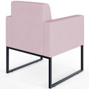Ver imagem 7 de Poltrona Decorativa para Recepção Base Fixa de Metal Helô L02 Suede Rosê - Lyam