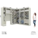 Ver imagem 2 de Quarto Modulado Completo Casal 5 Peças com 8 Portas 6 Gavetas Marrom/Areia HP/Jequitibá