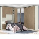 Ver imagem 1 de Quarto Modulado Completo Casal 5 Peças com 8 Portas 6 Gavetas Marrom/Areia HP/Jequitibá