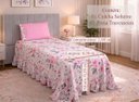 Ver imagem 3 de Kit 2 Pçs Colcha Solteiro Beleza Estampado: Rosa