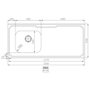 Ver imagem 2 de Pia de Inox 1,20 X 0,53 Lisa Cuba Deslocada para Esquerda