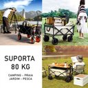 Ver imagem 3 de Carrinho Multiuso Dobrável com Mesa Praia Camping Pesca 80kg