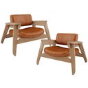 Ver imagem 1 de Kit 2 Poltronas Decorativa para Sala Living Concept L02 Nature Couríssimo Camel - Lyam Decor