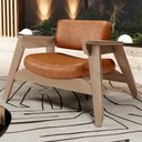 Ver imagem 2 de Kit 2 Poltronas Decorativa para Sala Living Concept L02 Nature Couríssimo Camel - Lyam Decor