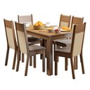 Ver imagem 3 de Conjunto Sala de Jantar Honduras Madesa Mesa Tampo de Madeira com 6 Cadeiras Rustic/Crema/Pérola Cor