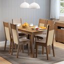 Ver imagem 1 de Conjunto Sala de Jantar Honduras Madesa Mesa Tampo de Madeira com 6 Cadeiras Rustic/Crema/Pérola Cor