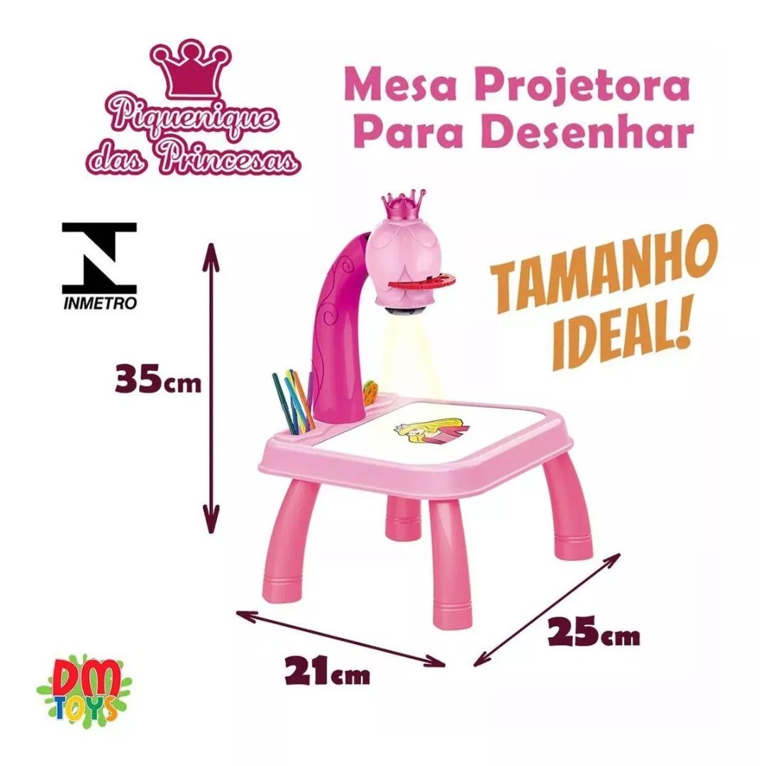 Mesa Projetora Infantil de Desenho Divertido Piquenique Das Princesas DM Toys DMT6419 - 2