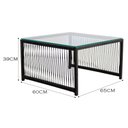 Ver imagem 3 de Mesa de Centro Quadrada com Tampo de Vidro de Fibra Sintética Santiago