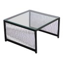 Ver imagem 1 de Mesa de Centro Quadrada com Tampo de Vidro de Fibra Sintética Santiago