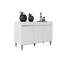 Ver imagem 1 de Balcão Gabinete Manu 120cm 3 Portas C-tampo Branco
