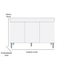 Ver imagem 3 de Balcão Gabinete Manu 120cm 3 Portas C-tampo Branco