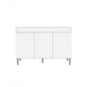 Ver imagem 5 de Balcão Gabinete Manu 120cm 3 Portas C-tampo Branco