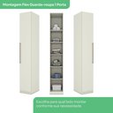 Ver imagem 6 de Guarda Roupa Casal Modulado 6 Peças com Cabeceira 12 Portas 12 Gavetas Seletto Areia Bege/HP