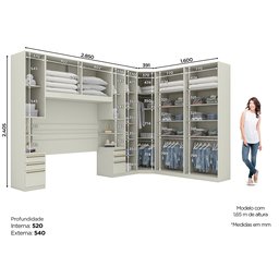 Quarto Modulado Completo Casal 7 Peças 12 Portas 9 Gavetas Seletto  - 3