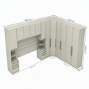 Ver imagem 3 de Guarda Roupa Casal Modulado 6 Peças com Cabeceira 12 Portas 12 Gavetas Seletto Areia Bege/HP