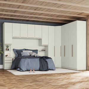 Quarto Modulado Completo Casal 7 Peças 12 Portas 9 Gavetas Seletto 