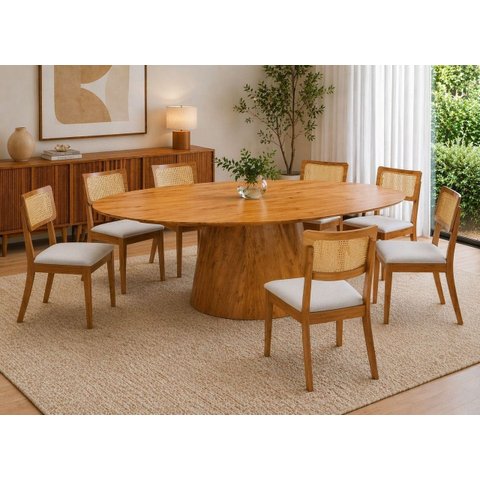 Sala de Jantar Maciça 8 Cadeiras 2,0m - Londres -Imperial