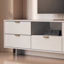 Ver imagem 6 de Rack para TV até 65 Polegadas 220cm com Nichos 3 Gavetas Frame Mel/Arenas