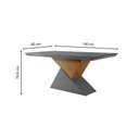 Ver imagem 3 de Mesa de Sala Jantar Dubai C/tampo Madeirado Canto Reto 180x90cm Grafite/imbuia - Rufato