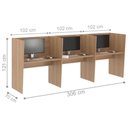 Ver imagem 2 de Estação de Trabalho Escritório Mesa Call Center 3 Lugares
