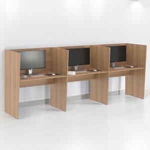Estação de Trabalho Escritório Mesa Call Center 3 Lugares