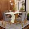 Conjunto Sala de Jantar Mesa 160cm Tampo Mdf 6 Cadeiras Lupita Casa 812 - 1