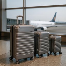Conjunto Malas Viagem Cinza P M G Rodinhas 360 Cadeado Luxo - 2