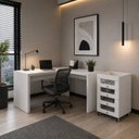 Ver imagem 1 de Conjunto Home Office 2 Peças com Escrivaninha ME4116 e Gaveteiro PE2009
