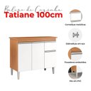 Ver imagem 4 de Balcão de Cozinha Tatiane com Tampo 100cm Amêndoa Branco - Ajl