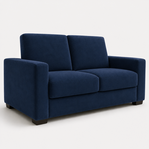 Sofá Namoradeira Moderno 3 Lugares Sala Estar Recepção Confortável Suede:Suede Azul