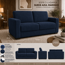 Ver imagem 3 de Sofá Namoradeira Moderno 3 Lugares Sala Estar Recepção Confortável Suede:Suede Azul