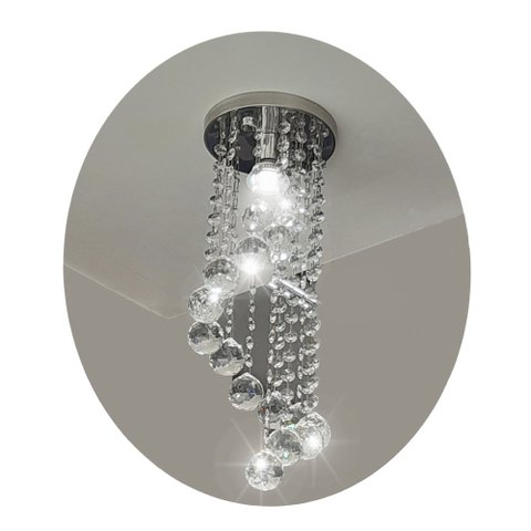 Kit 2 Lustres de Cristal para Sala Quarto - Transparente
