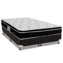 Ver imagem 1 de Cama Box Queen: Colchão Molas Ortobom Nanolastic Physical Spring + Base CRC Suede Black(158x198)