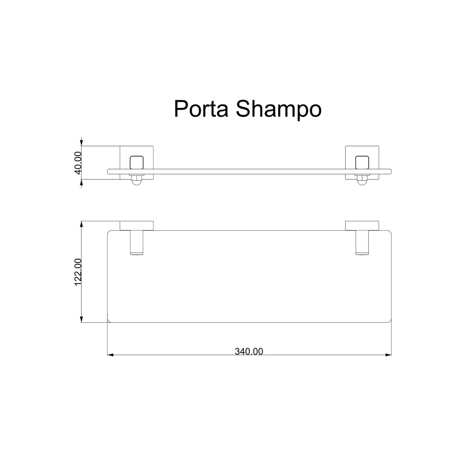 Porta Shampoo Inox Square SQ12115 Ducon Metais - 3