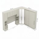 Ver imagem 4 de Guarda Roupa Casal Modulado 5 Peças com Espelho e Cabeceira 10 Portas 12 Gavetas Seletto Areia Bege/HP