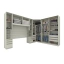 Ver imagem 3 de Guarda Roupa Casal Modulado 5 Peças com Espelho e Cabeceira 10 Portas 12 Gavetas Seletto Areia Bege/HP