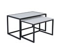 Ver imagem 2 de Conjunto Mesa De Centro Industrial 65cm e 60cm Aço Preto Duo Madeira Branca Don Castro Decor Industr