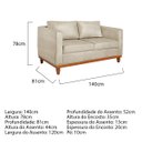 Ver imagem 3 de Sofá 2 Lugares 140cm Suede Esper Bege