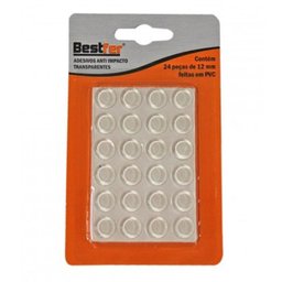 Protetor Anti Impacto Barulho Adesivo Silicone Transparente Cartela 24 Peças Pingo Bolinha Pequena - 1