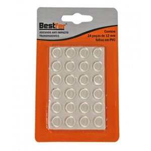 Protetor Anti Impacto Barulho Adesivo Silicone Transparente Cartela 24 Peças Pingo Bolinha Pequena